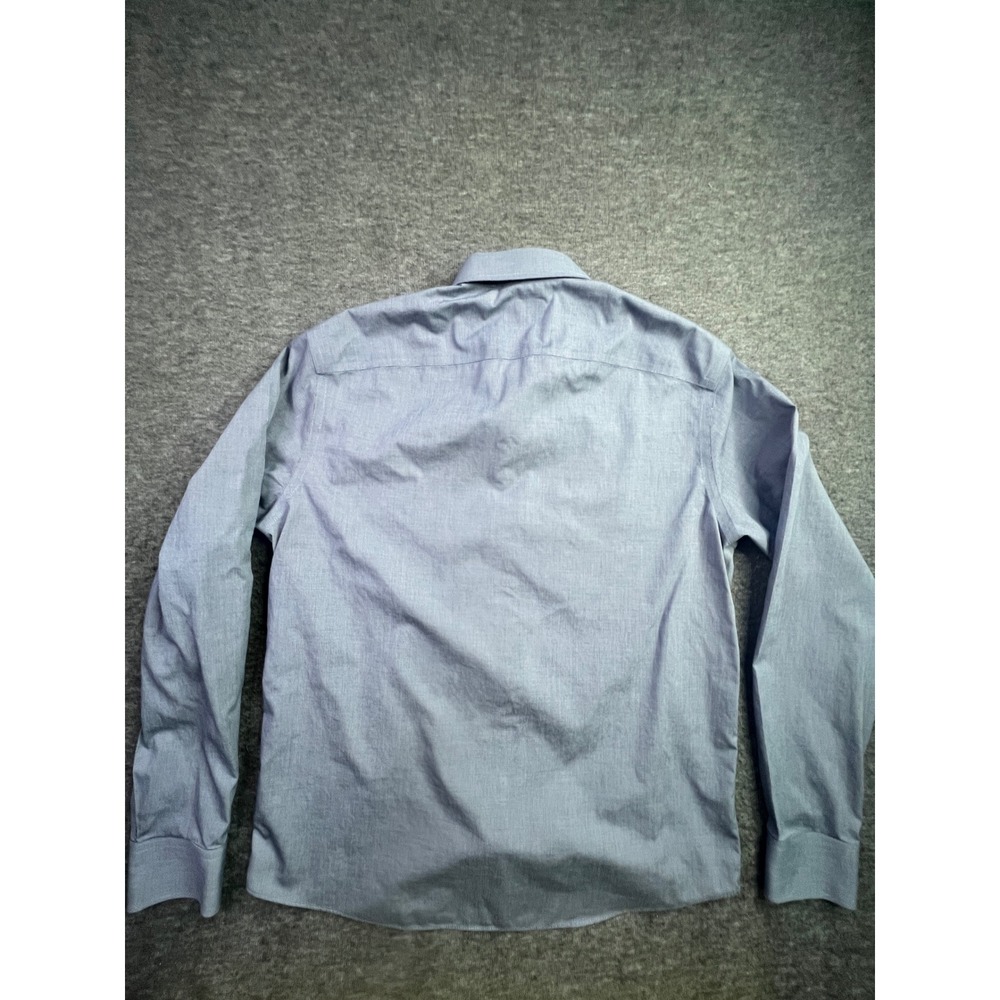 UNTUCKit Pro-Cesare Mens Large Slim Fit Wrinkle Free Navy Button Down Shirt - Picture 3 of 11